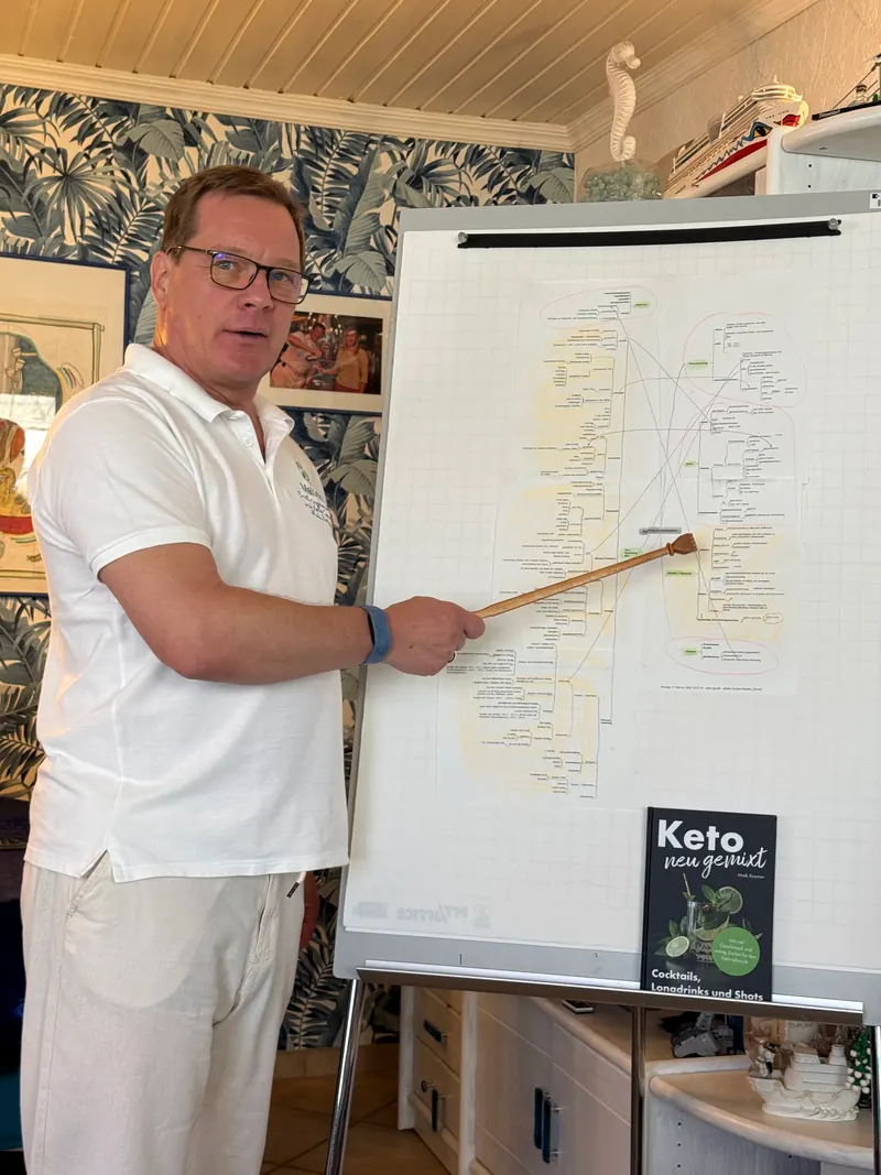 Maik Roemer hält einen Vortrag am Flipchart